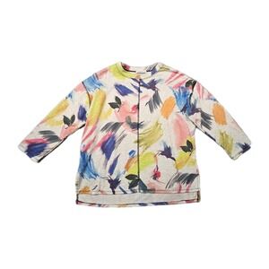 Jess & Jane Vernet Tunic Top Womens L Abstract Mineral Wash Lagenlook Watercolor